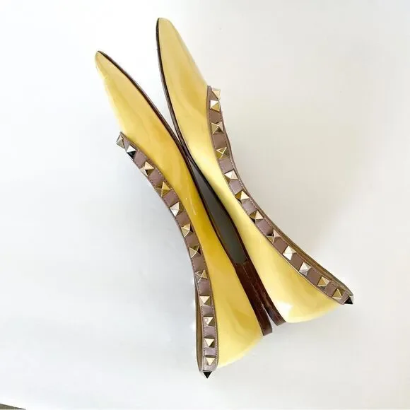 VALENTINO Garavani Rockstud Flats Yellow Lavender Purple - Picture 3 of 7